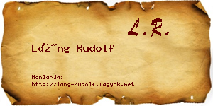 Láng Rudolf névjegykártya