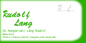 rudolf lang business card